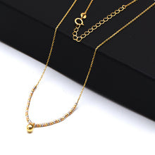 Real Gold 3 Color Beads with Hanging Ball Adjustable Size Necklace 0473 (45 C.M) N1537
