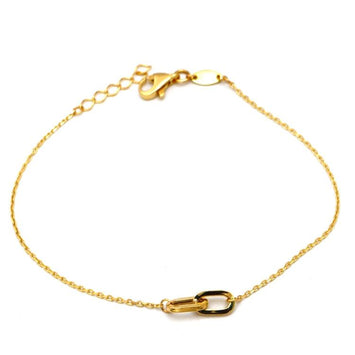 Real Gold 2 Paper Clip Adjustable Size Bracelet (19 C.M) 9982 BR1605