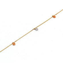 Real Gold GZCR 3-Color Roller Nail Dangler Charm Bracelet, Adjustable Size - Model 0613 BR1693