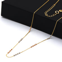 Real Gold 3 Color Beads Adjustable Size Necklace 0465-TC (45 C.M) N1538
