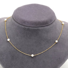 Real Gold 5 Pearl Adjustable Size Necklace (45 cm) 2487 N1516