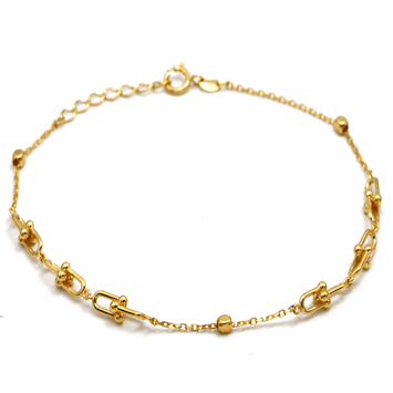Real Gold Small GZTF with Square Beads Adjustable Size Bracelet (19 C.M) 8877 BR1601