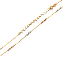 Real Gold 3 Color Beads Adjustable Size Necklace 0465-TC (45 C.M) N1538