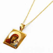 Real Gold 3D Jesus And Mary Frame Necklace 2394 CWP 1916