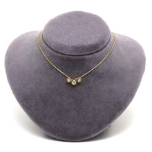 Real Gold 3 Movable Stone Adjustable Size Necklace - Model 0134 N1434