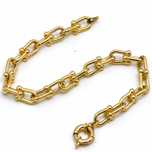 Real Gold GZTF Bold Chunky Solid Hardware Bracelet With Luxury Round Lock 4751 (19 C.M) BR1620