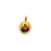 Real Gold 3D Mary Oval Frame Pendant 2396 P 1917