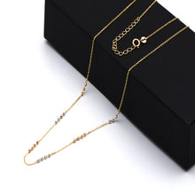 Real Gold 3 Color Beads Adjustable Size Necklace 0465-TC (45 C.M) N1538