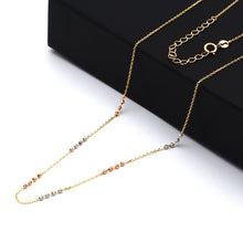 Real Gold 3 Color Beads Adjustable Size Necklace 0465-TC (45 C.M) N1538