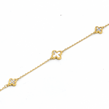Real Gold GZVC 3 Plain Clover Adjustable Size Bracelet 0599 BR1622