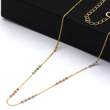 Real Gold 3 Color Beads Adjustable Size Necklace 0465-TC (45 C.M) N1538