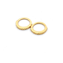 Real Gold Round Glittering Earrings Set - Model 3074 E1968