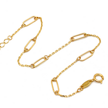 Real Gold Single Paper Clip Adjustable Size Bracelet 7255 BR1606