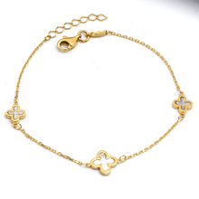 Real Gold 3 Plain Clover Adjustable Size Bracelet - Model GZJVN0599 BR1759