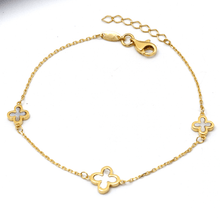 Real Gold 3 Plain Clover Adjustable Size Bracelet - Model GZJVN0599 BR1759