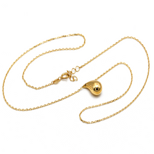 Real Gold Adjustable 3D Teardrop Water Drop Necklace - Model 1392 N1424