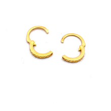 Real Gold Round Glittering Earrings Set - Model 3074 E1968