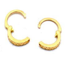 Real Gold Round Glittering Earrings Set - Model 3074 E1968