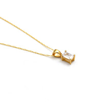 Real Gold Rectangle Stone Necklace 0003 CWP 2023