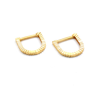 Real Gold Lined U Shape Earrings Set - Model 3091 E1969