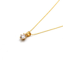 Real Gold Single Stone Necklace 0044 CWP 2024