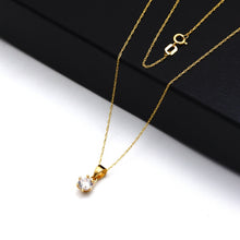 Real Gold Single Stone Necklace 0044 CWP 2024