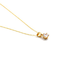 Real Gold Single Stone Necklace 0044 CWP 2024