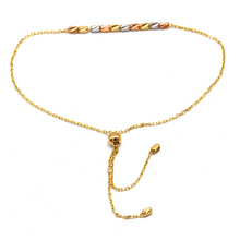 Real Gold Luxury 3-Color Beads Adjustable Chain Bracelet - Model 9815 BR1672