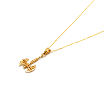 Real Gold Luxury Double-Sided AXE Necklace - Model 2034 CWP 1927