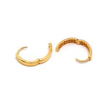 Real Gold Luxury Oval Curved Clip Lock Earring Set - Model 0095 E 1853