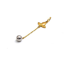 Real Gold 2 Color Dangler Ball with Flower Pendant 2481 P 1919