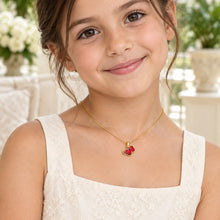 Real Gold Red Butterfly 0154 With Flat Curb Chain Necklace 1153 (35 C.M) CWP 997