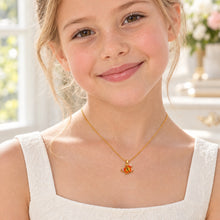 Real Gold Orange Butterfly 1929 With Flat Curb Chain Necklace 1153 (35 C.M) CWP 996