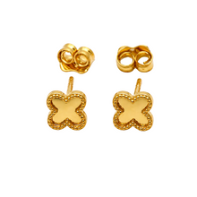 Real Gold Mirror Stud Earring Set 2988 E1927