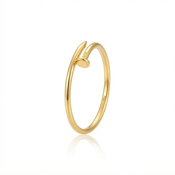 Real Gold Nail Wrap Ring (Size 5) 0021 R2997