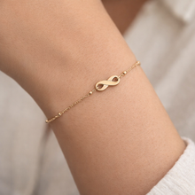 Real Gold Infinity with Beads 1.5 MM Adjustable Size Bracelet 0494 (19 C.M) BR1809