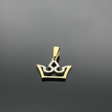 Real Gold 2 Color Crown Pendant - 18K Gold Jewelry