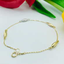 Real Gold 3 Color Oval Bracelet - 18K Gold Jewelry