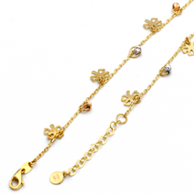 Real Gold Flower Rosary Anklet Adjustable Size A1014 - 18K Gold Jewelry