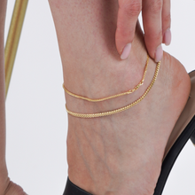 Real Gold Flat Spiga Thick Anklet 8943 (30 C.M) A1323