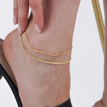 Real Gold Flat Spiga Thick Anklet 8943 (23 C.M) A1320