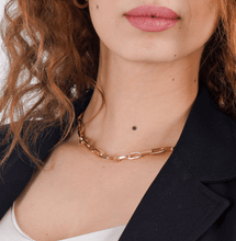 Real Gold Thick Link Paper Clip Solid Chain Necklace CVB498 (40 C.M) CH1273