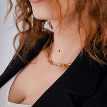 Real Gold Thick Link Paper Clip Solid Chain Necklace CVB498 (40 C.M) CH1273