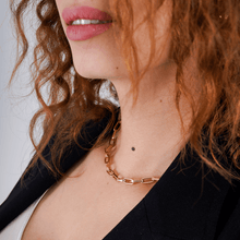 Real Gold Thick Link Paper Clip Solid Chain Necklace CVB498 (40 C.M) CH1273