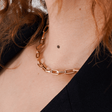 Real Gold Thick Link Paper Clip Solid Chain Necklace CVB498 (40 C.M) CH1273