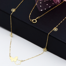 Real Gold Butterfly & Flower Necklace (45 C.M) N1088