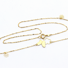 Real Gold Butterfly & Flower Necklace (45 C.M) N1088
