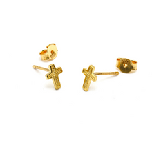 Real Gold 3D Cross Earring Set 0200-01 E1735