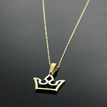 Real Gold 2 Color Crown Necklace - 18K Gold Jewelry