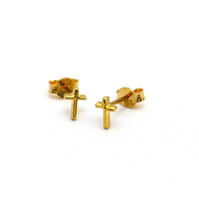 Real Gold 3D Cross Earring Set 0287-01 E1736